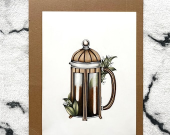 Arte del café, Impresión artística del café, Café y plantas, Amantes del café y las plantas, Impresión artística de plantas, Planta de café, Café, Planta, Impresión artística, Arte mural