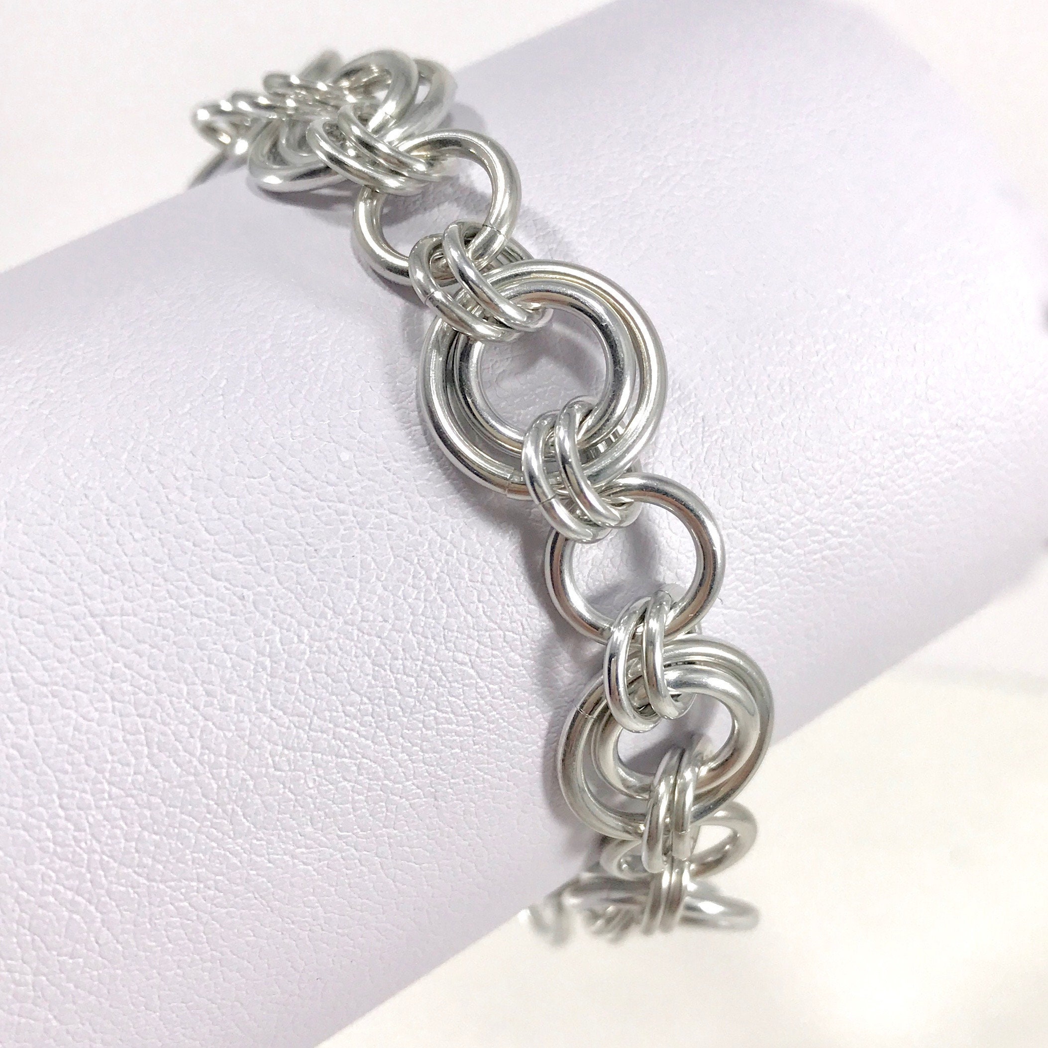 Silver Bracelet for Women Chainmail Jewelry Handmade Bracelet, Sister ...