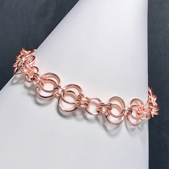 Rose Gold Bracelet Handmade Jewelry for Brides, Wedding Maid of Honor Gift, Unique Gift for Women, Rose Gold Bracelet for Wife