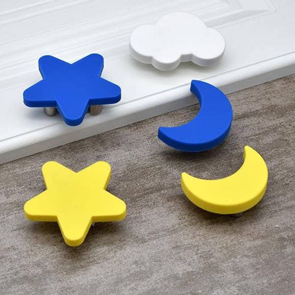 Star and Moon Drawer Knobs Etsy