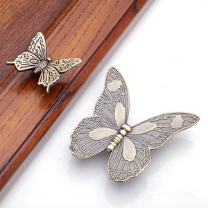 Butterfly Knobs Unique Drawer Knobs Handles Dresser Knobs Pulls Kitchen Cabinet Knobs Pulls Handles Antique Bronze Decorative Furniture Knob