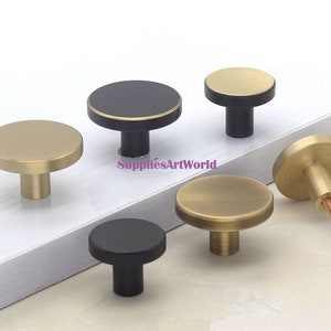 Brass Dresser Knobs Handles Round Drawer Knob Pulls Handles Cabinet Door Knobs Pulls Handles Antique Bronze Black Rustic Hardware Knobs Pull