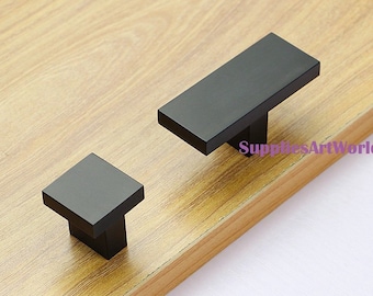 Black White Cabinet Door Knobs Handles Modern Square Rectangular Dresser Knobs Pulls Handle Drawer Knobs Handles Kitchen Hardware Knobs