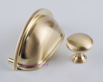 3" Cup Shell Drawer Pulls Handles Knob Dresser Knobs Handle Pulls Bin Cabinet Door Handles Knobs Kitchen Handles Pull Knobs Brushed Gold