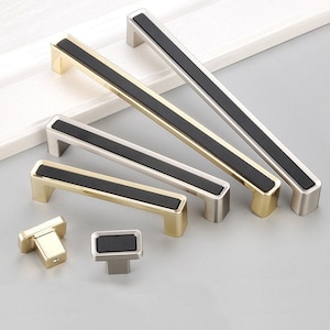 Light Luxury Modern Pulls Handle Cabinet Knobs Pulls Drawer Pulls Handles Wardrobe Dresser Knobs Handles Black Furniture Hardware handles