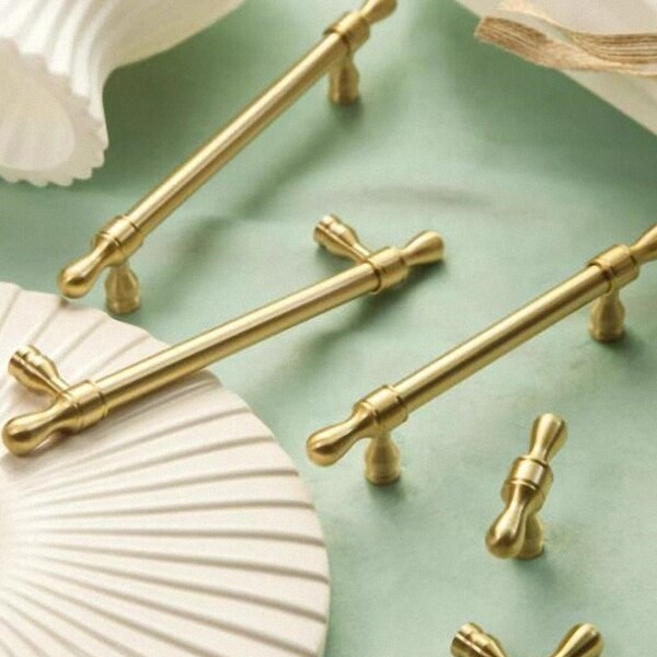 Brass handle pulls knobs wardrobe handles knobs pulls Cabinet handles pulls desser drawer handles knobs pulls furniture drip shaped handles