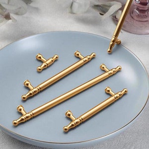 Modern Handles Pulls knobs Cabinet Knobs Pulls Drawer Pull Handle Wardrobe Dresser Knobs Handles golden Hardware handle Bathroom door handle image 1