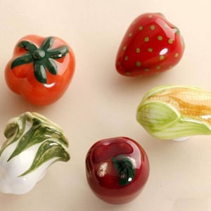 Fruit Vegetable Knob Kitchen Cabinet Knobs Baby Kids Dresser Knobs Ceramic Handle Pull Knob Children Hardware