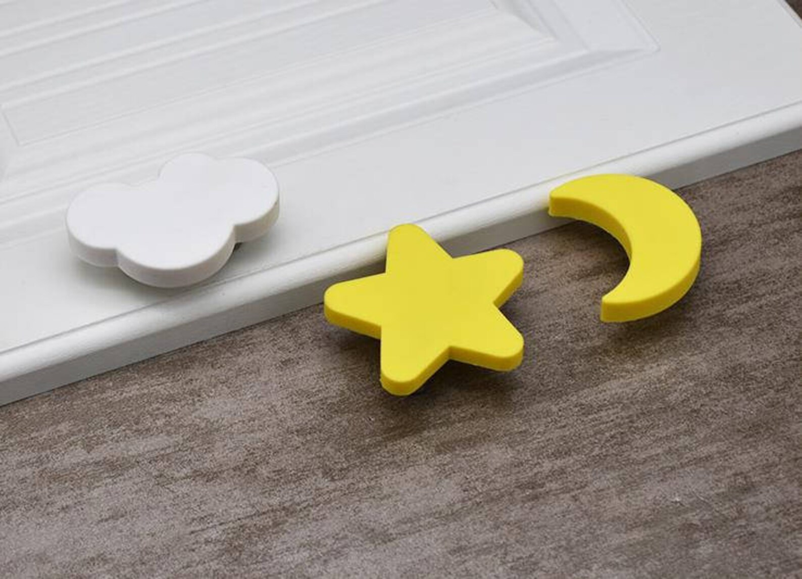 1.25 Kids Dresser Knobs Drawer Knobs Pulls Moon Star Blue Etsy