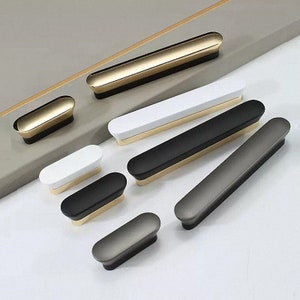 1.25" 3.75" 6.3" Wardrobe Door Knobs Handles Cabinet Pulls Handles Drawer Knobs Handle Furniture Knobs Handles Black White Gold Handles Pull