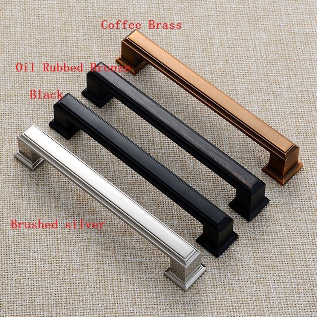 Poignées De Tiroir Noires Et Dorées - Lot De 2 - 14,7 X 3,5 Cm - Design Moderne Pour Meubles Cuisine, Armoire - Rénovation Déco - 6