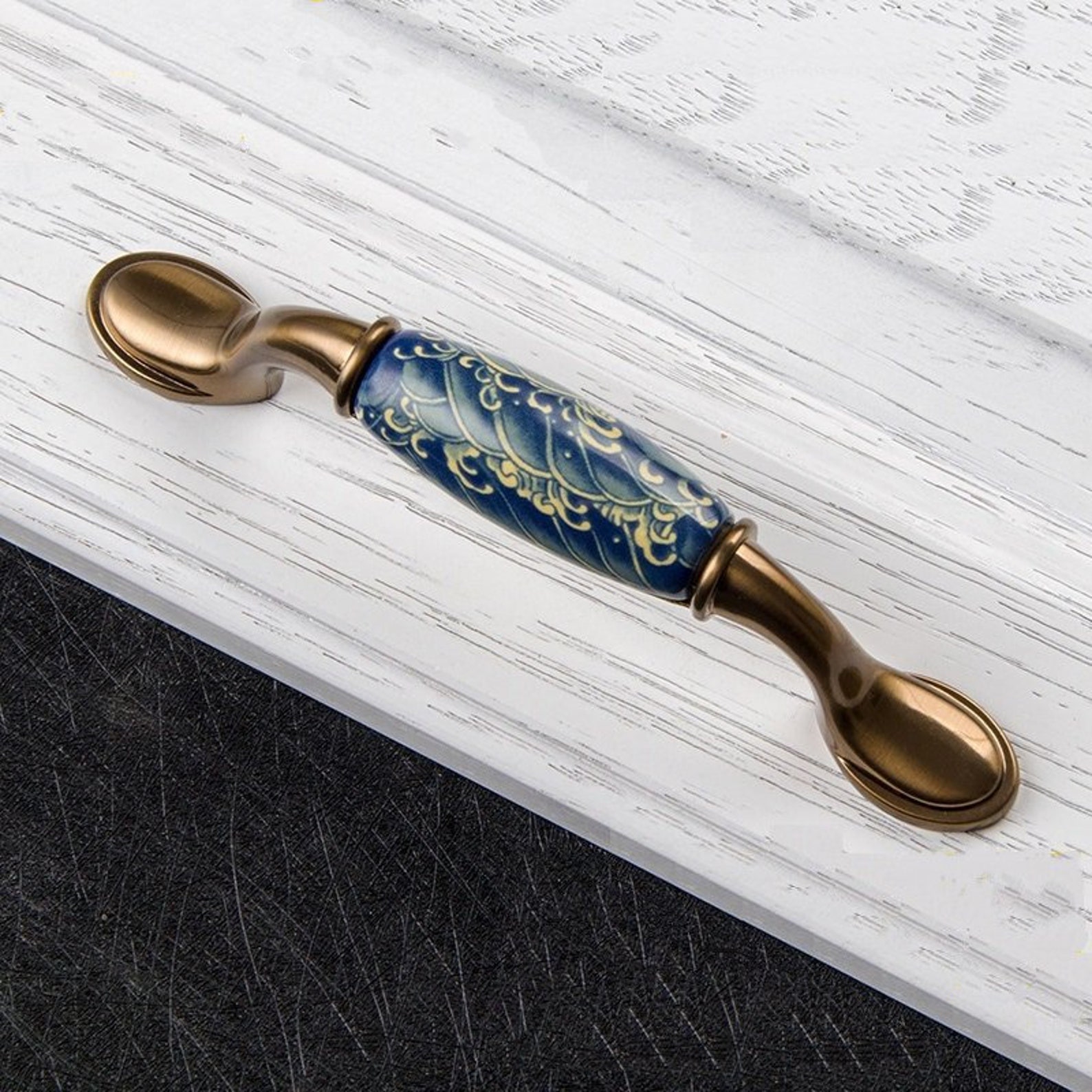 Exquisite Ceramics Handle Knob Antique Bronze Ceramic Etsy