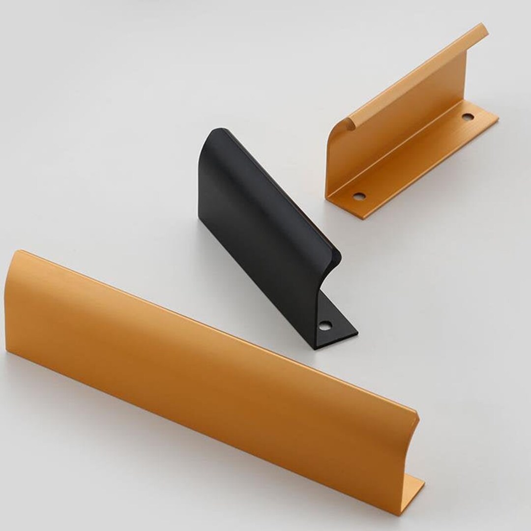 Long Handles Pulls Wardrobe Door Pull Handles Black Modern Simple Drawer Door Edge