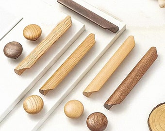 Solid Wood Knobs Handles Wardrobe Drawer Pulls Handles Knobs Cabinet Door Pulls Handles Wooden Wardrobe Door Knobs Handles Dresser Handles