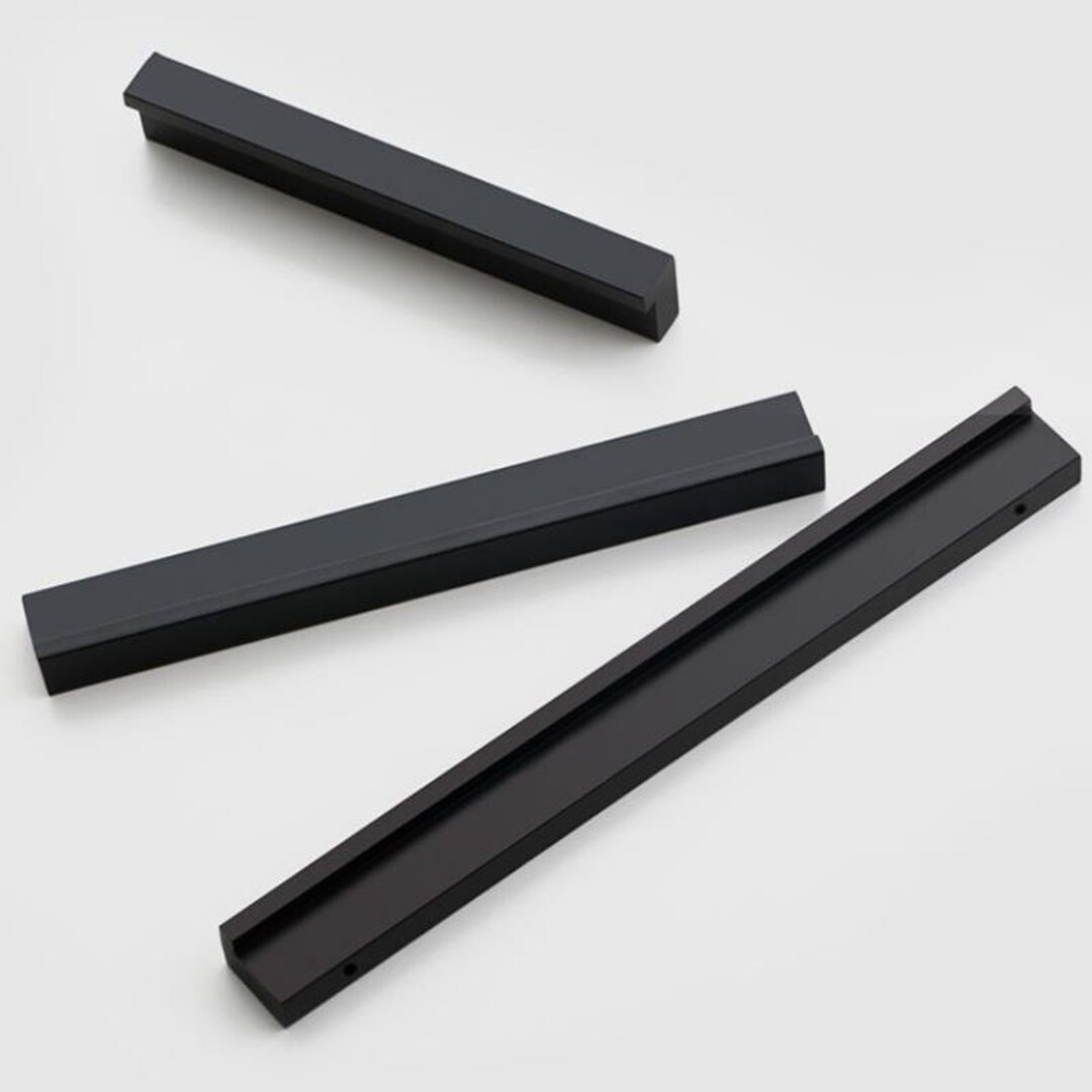 Black Silver Wardrobe Door Handle Modern Minimalist Black