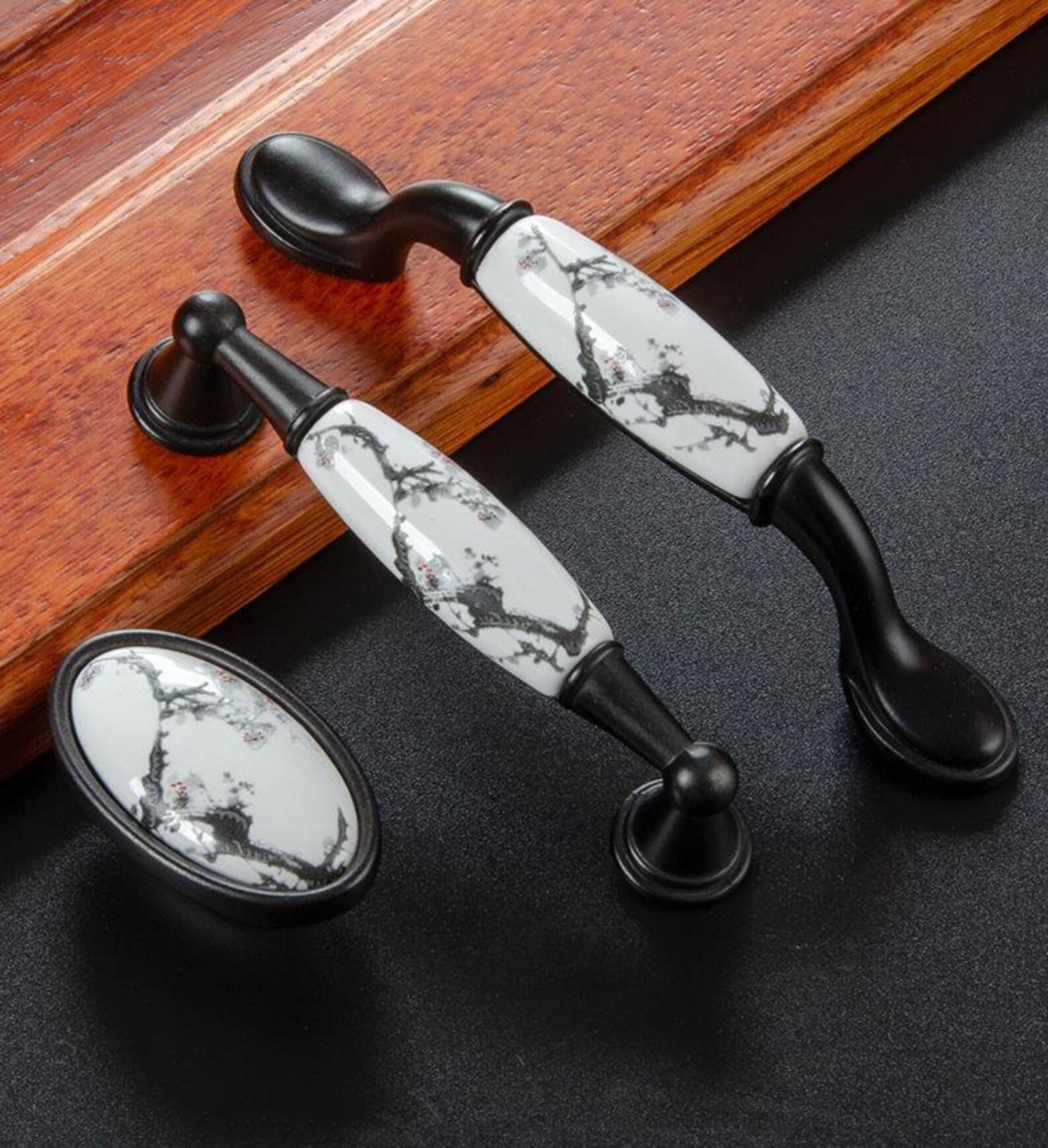 Exquisite Dressing Table Handle Zinc Alloy Knob Handle Black Etsy UK
