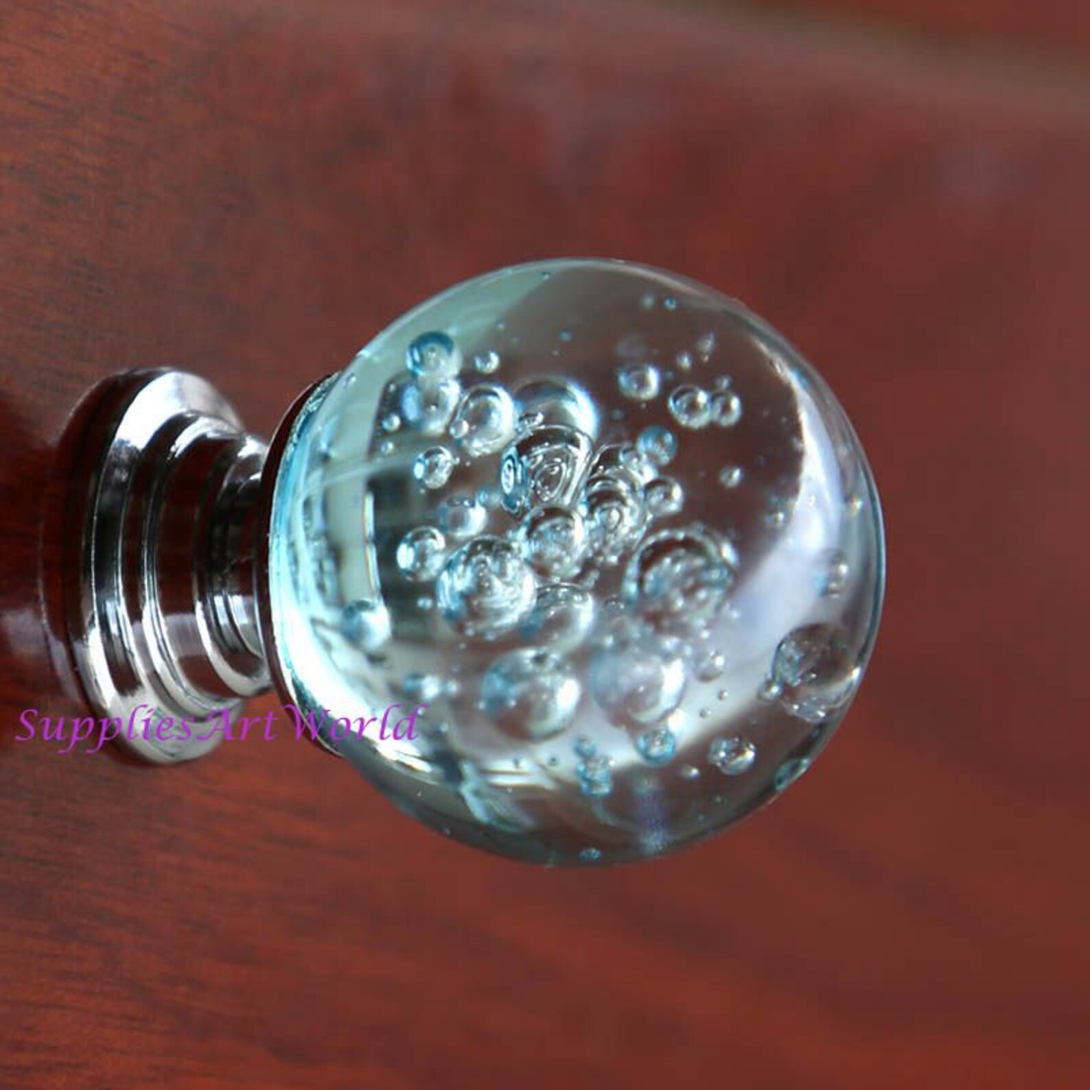 Glass Ball Knobs Handles Bubbles Crystal Knobs Pulls Pink Etsy