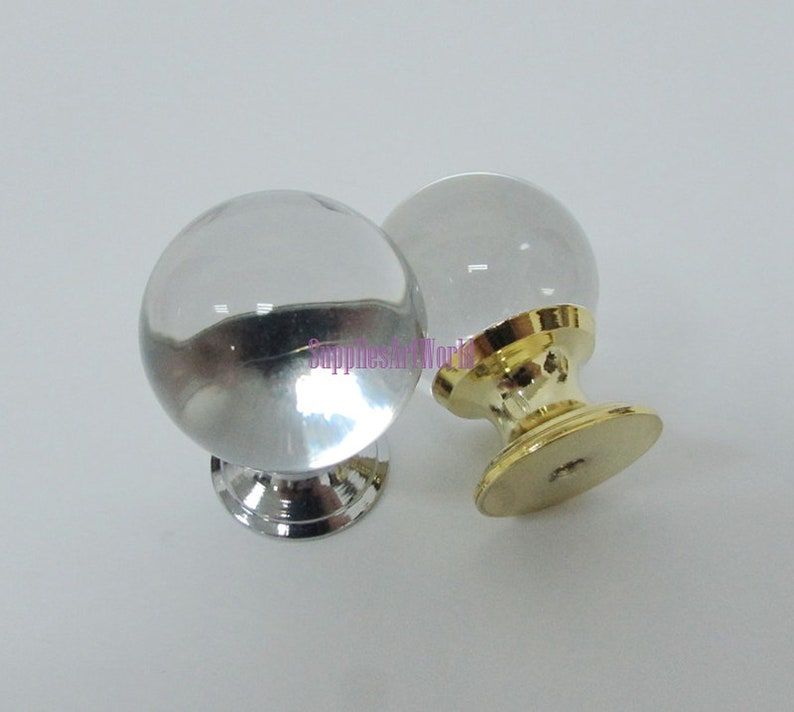 Glass Ball Knobs Handles Dresser Knobs Pulls Transparent Etsy
