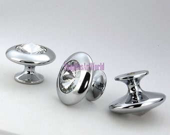 Glass Crystal Knobs Handles Clear Crystal Knobs Drawer Knobs Pulls Dresser Pulls Handles Cabinet Knobs Handles Furniture Knobs Hardware