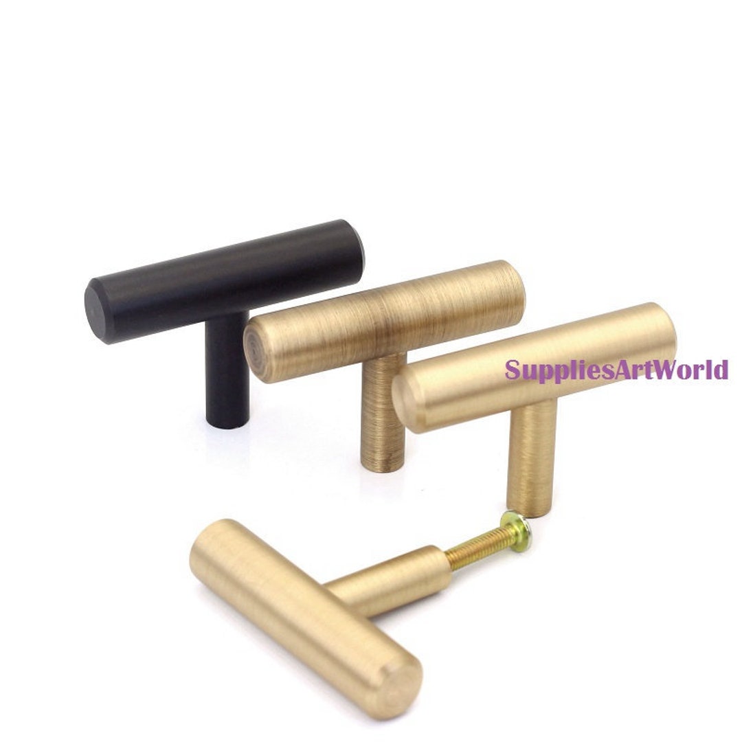 T Knobs Drawer Knobs Pulls Dresser Drawer Knobs Handles Brass Etsy