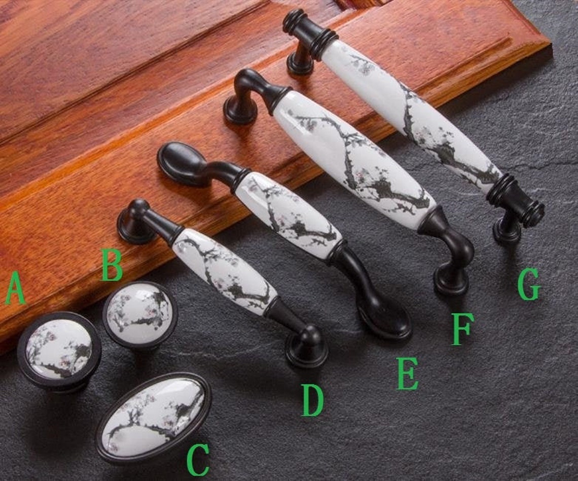 Exquisite Dressing Table Handle Zinc Alloy Knob Handle Black Etsy UK