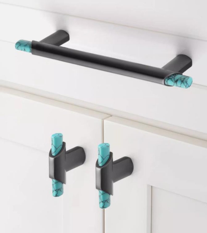 Turquoise Cabinet Pull Handles Dresser Knobs Pulls Drawer Knobs Handles Kitchen Door Knobs Pulls Handles Furniture Knobs Handles Hardware image 8