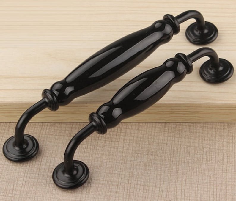 5 6.3 Black Dresser Knobs Pulls Drawer Knobs Pull Etsy