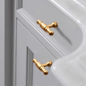 Modern Handles Pulls knobs Cabinet Knobs Pulls Drawer Pull Handle Wardrobe Dresser Knobs Handles golden Hardware handle Bathroom door handle image 6