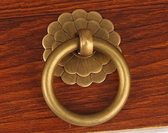 Vintage Drawer Pulls Knobs Handles Dresser Drop Rings Pulls Antique Bronze / Gold Door Kitchen Cabinet Knobs Pull Furniture Hardware