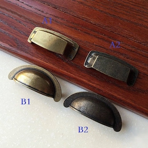 1.25" 2.75" Cup Bin Drawer Pulls Handles Dresser Pull Handles Cabinet Door Handles Knobs Vintage Retro Rustic Dark Antique Bronze 32 70mm