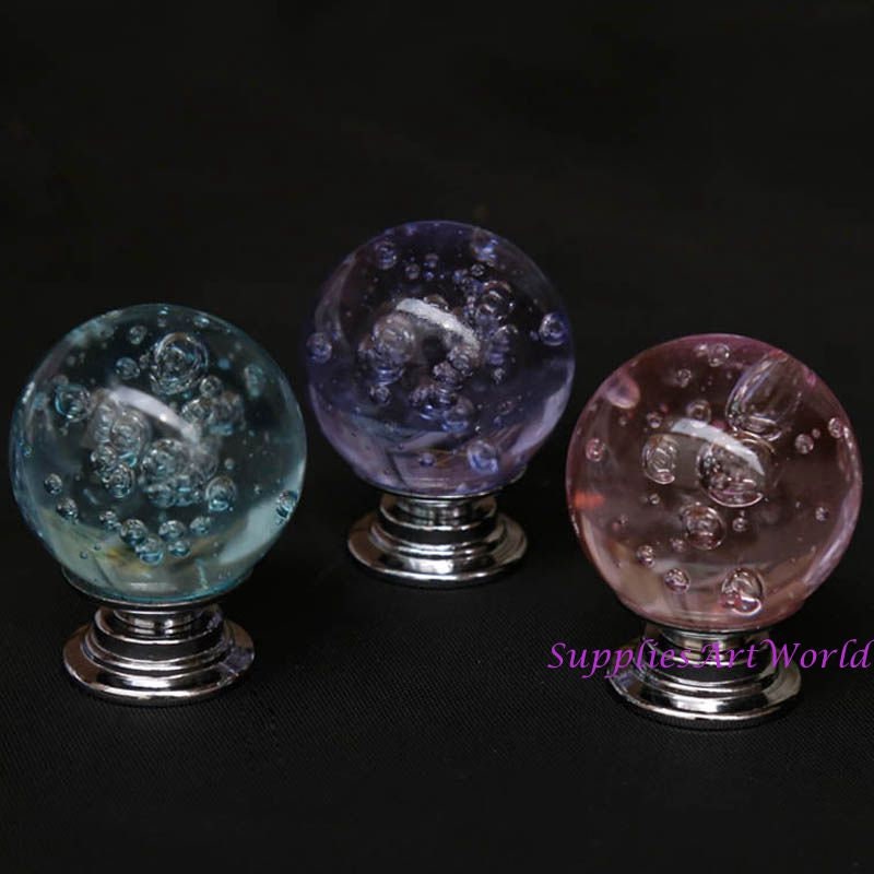 Glass Ball Knobs Handles Bubbles Crystal Knobs Pulls Pink Etsy