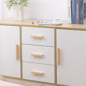 Simplicity Wooden Handles Knobs Pulls Wardrobe Knobs Pulls Kitchen Drawer Pull Handle Cabinet Drawer Handles Knobs Bathroom door handle zdjęcie 5