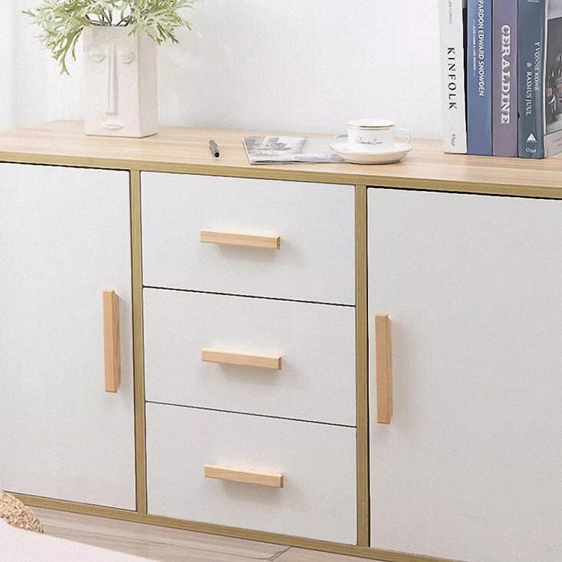 Simplicity Wooden Handles Knobs Pulls Wardrobe Knobs Pulls Kitchen Drawer Pull Handle Cabinet Drawer Handles Knobs Bathroom door handle zdjęcie 5