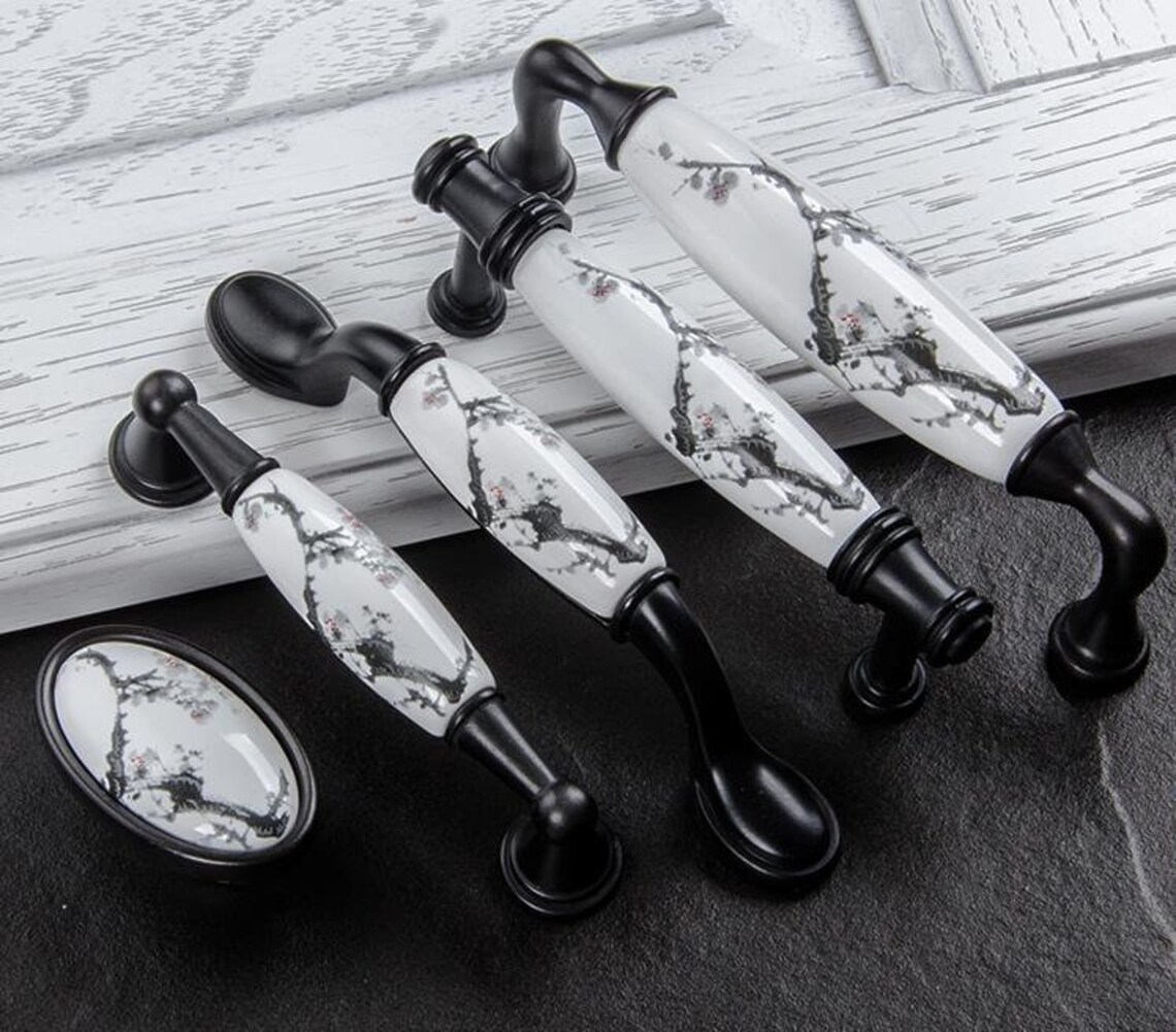 Exquisite Dressing Table Handle Zinc Alloy Knob Handle Black Etsy UK