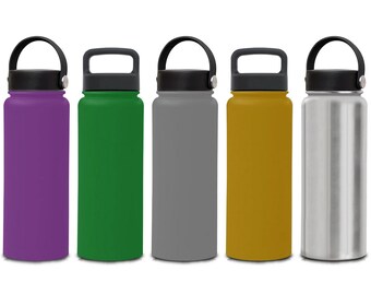 24 oz Stainless Steel Insulated Sports bottle with Soft Handle lid