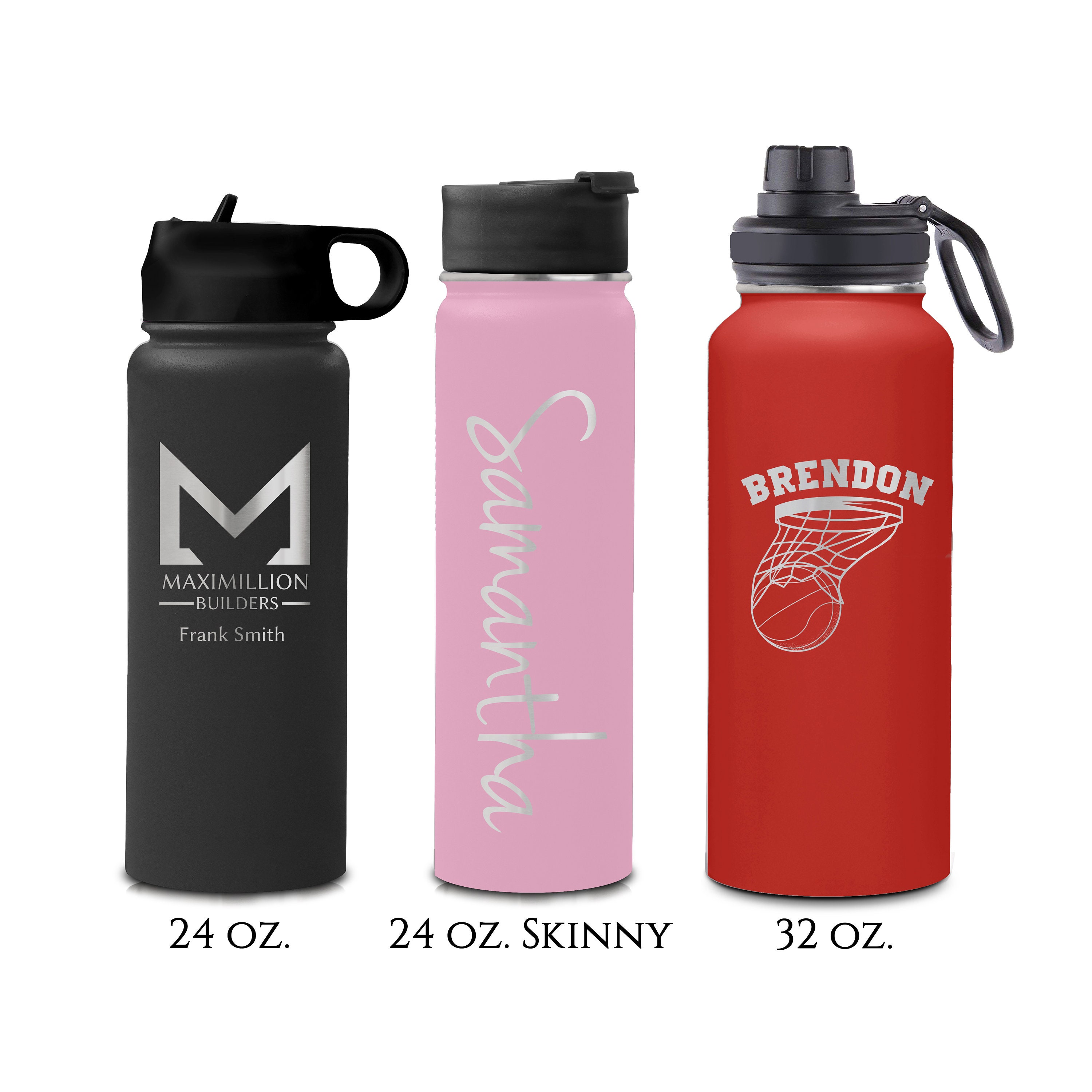 Monogram  Engraved 27 oz Stainless Steel Double-Walled Sports