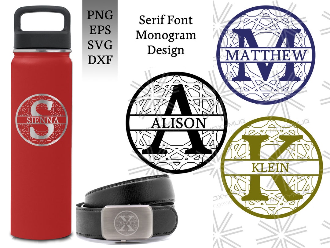 Monogram Alphabet 26 SVG, DXF, PNG, Split Monogram Frame Alphabet, Cut ...