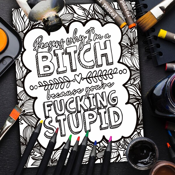 Bitch Coloring Page - Etsy