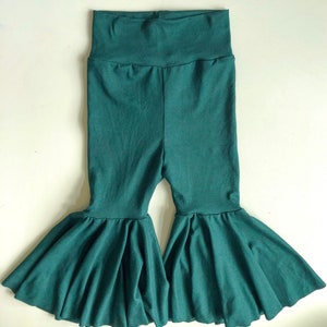 Solid Color Bell Bottoms / Fall Girls Flares Hunter Green