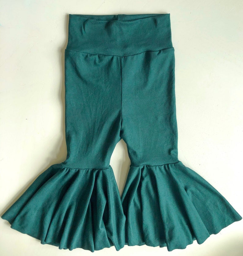 Solid Color Bell Bottoms / Fall Girls Flares Hunter Green