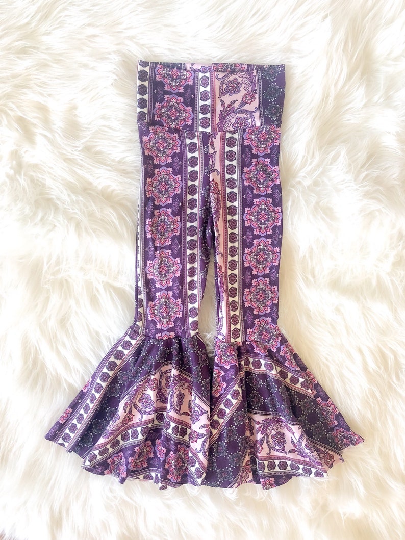 star print bell bottoms