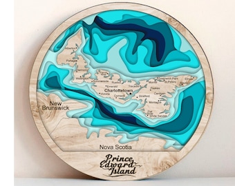 7 layer Prince Edward Island in Canada map Prince Edward Island laser cut Prince Edward Island Provincial