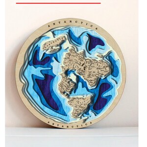 3D Map of the World, Multi -layer Panel,laser Cut File. 3D Wood World ...