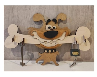 Wooden  dog lovers key holder for wall laser cut files, 4 mm,dog key cdr wall mounted, dog lovers key hanger laser cut,Wall Organizer svg