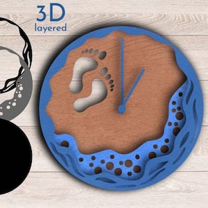 Digitale Laser-Cut-Datei - See Uhr - Laser geschnitten Dateien für Glowforge, Laser-Ready Dateien zum Gravieren von perfekten Geschenken.