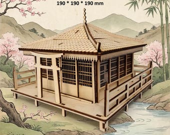 Wooden 3D Chinese house Model,  Doll Hous Light Houses Cdr Dxf,medieval house,doll houses 3D  laser Cutting File