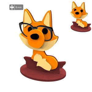 Support à lunettes renard, fichiers découpés au laser, porte-lunettes, sculpture animalière en bois, organisateur de lunettes de soleil, porte-lunettes SVG, porte-accessoires