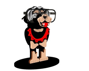Rottweiler Eyeglasses Stand Laser cut files, Glasses Holder, Sunglasses Organizer, Glasses Holder SVG, Rottweiler Holder