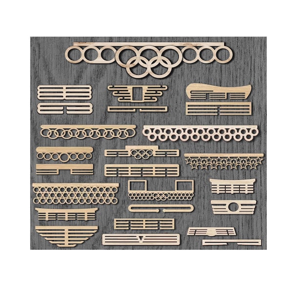 Medal Holder File Base for Award display  Laser cut template. Cnc for laser cutting, milling. Medal holder, hanger set