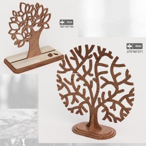 Jewelry Stand Necklace Holder Laser Cut Files Set of dos